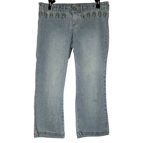 |EUC| JOUJOU Y2K Metal Belt Loop Accent Cropped Jeans - Picture 1 of 6